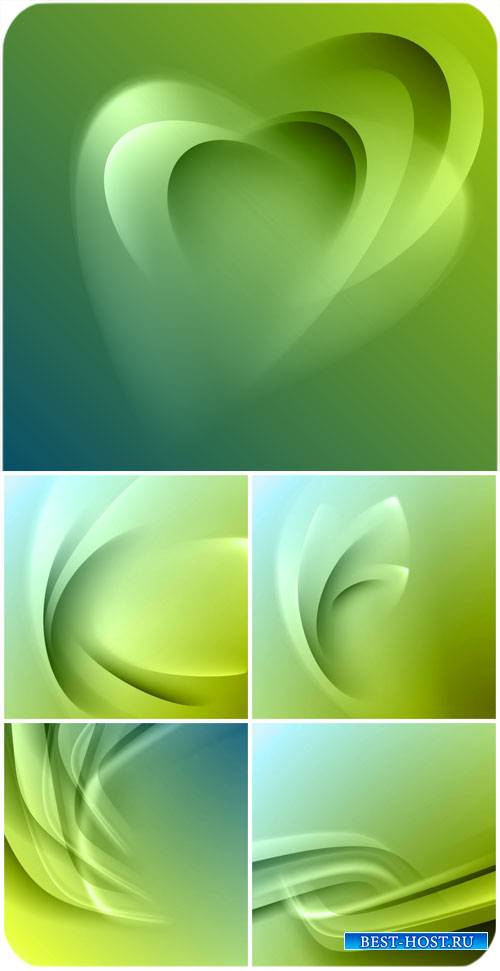 Векторные зеленые фоны с абстракцией / Vector green background with abstrac ...