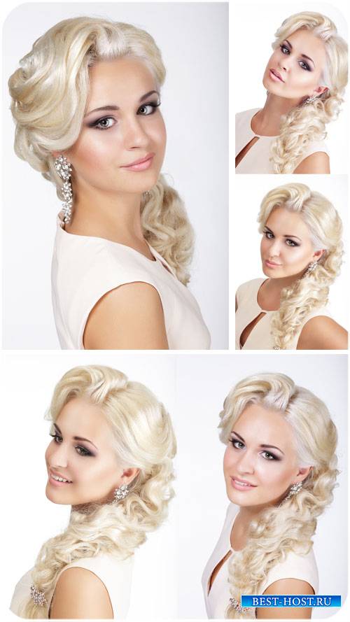Красивая девушка с длинными белыми волосами / Beautiful girl - Stock Photo