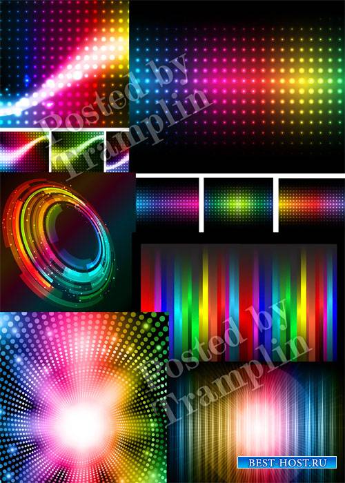 Радужные светящиеся фоны в векторе - Iridescent shining backgrounds in a vector