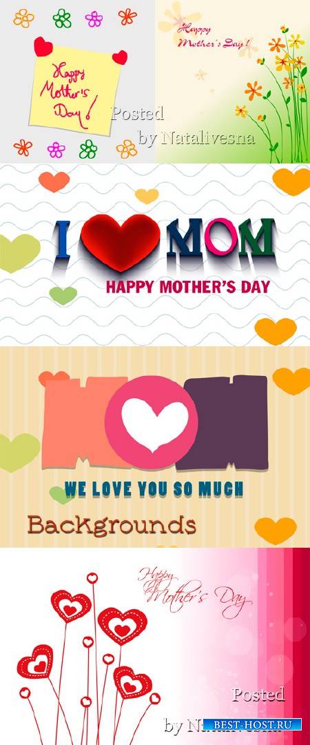 Фоны в  Векторе  - I love Mom