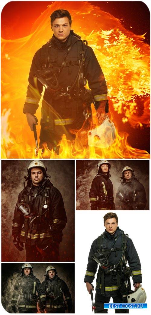 Пожарники, спасатели, спасательные работы / Firefighters, rescue workers, rescue work - Stock Photo