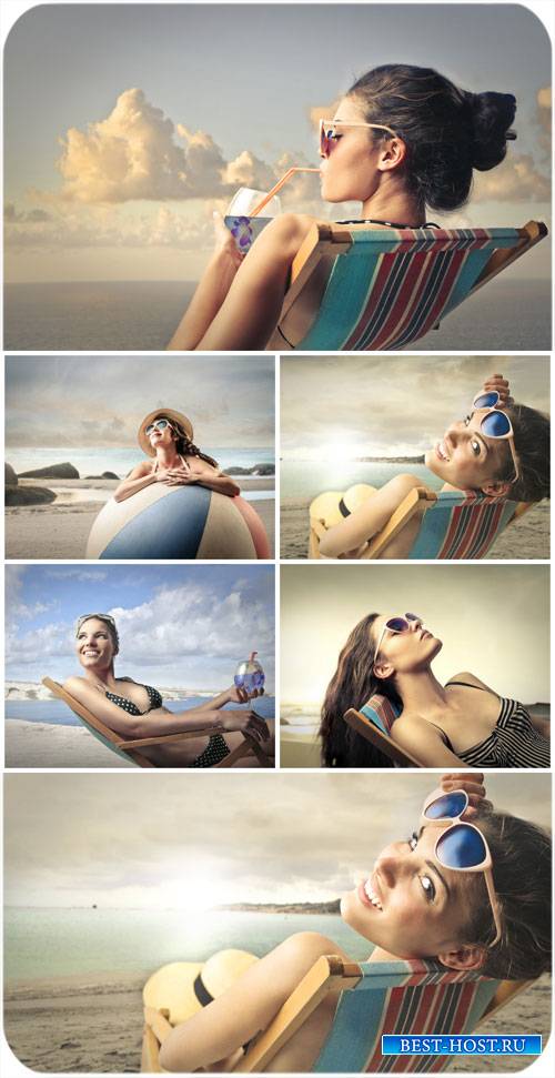 Девушки, море, лето / Girl, sea, summer - Stock Photo