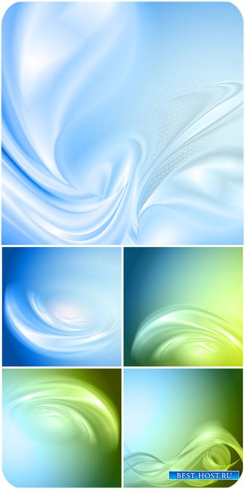 Синие и зеленые векторные фоны с абстракцией / Blue and green vector backgrounds with abstraction