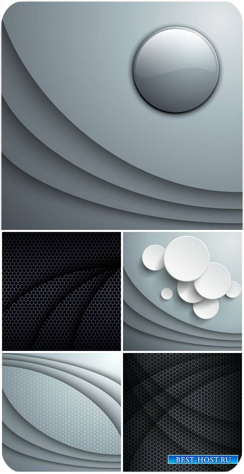 Черные и серые абстрактные фоны в векторе / Black and gray abstract backgro ...