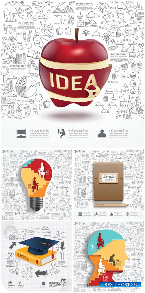 Бизнес-концепция, идеи, инфографика в векторе / Business concept, ideas, infographics vector