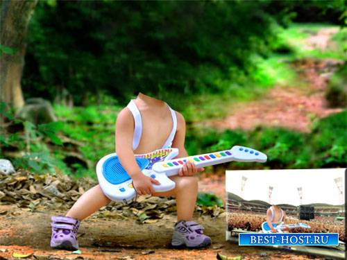 Шаблон psd - Маленький гитарист