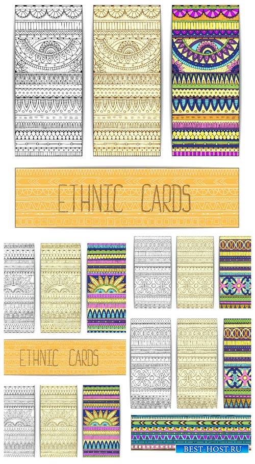 Этнические карточки в векторе / Ethnic cards vector