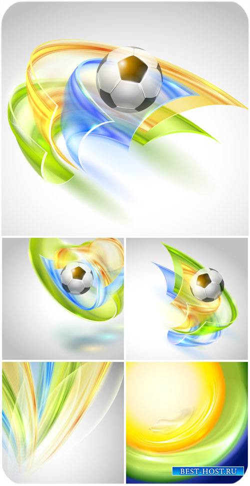 Векторные фоны с футбольным мячом / Vector background with a soccer ball, abstraction
