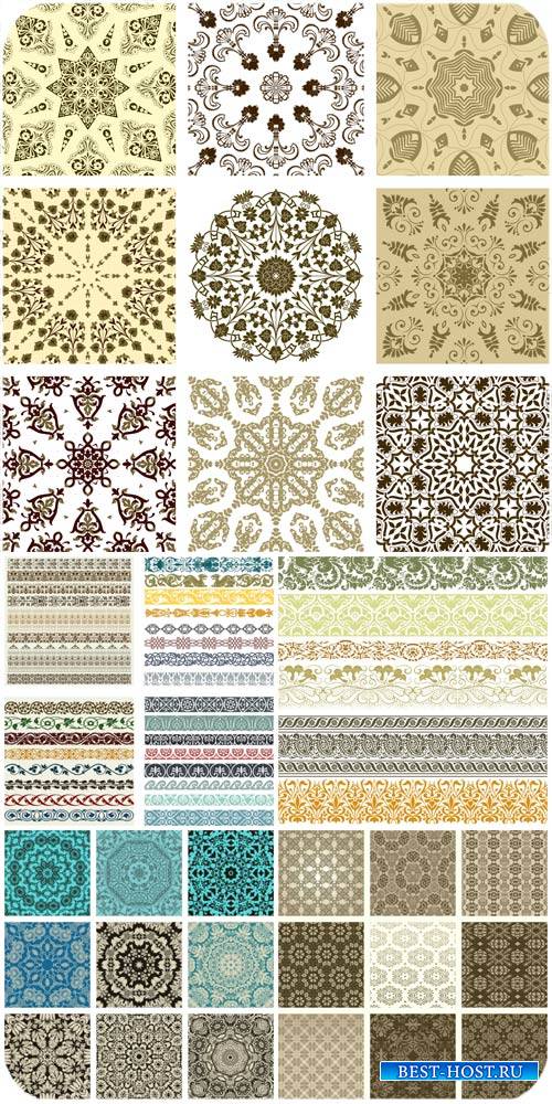 Текстуры, узоры и дизайнерские элементы в векторе / Textures, patterns and design elements vector