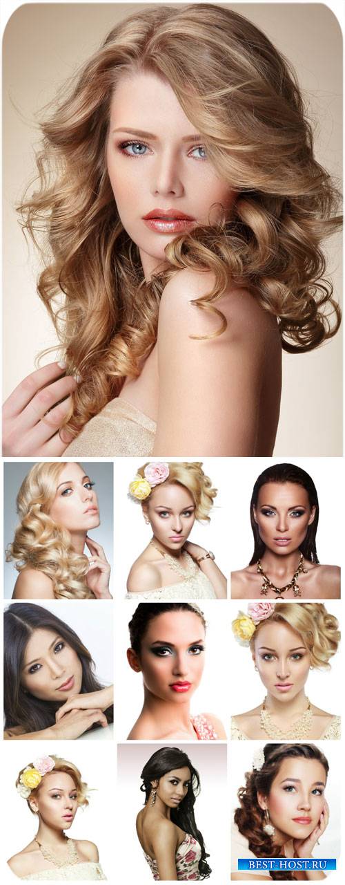Девушки с красивыми прическами / Girl with beautiful hairstyle - Stock Photo