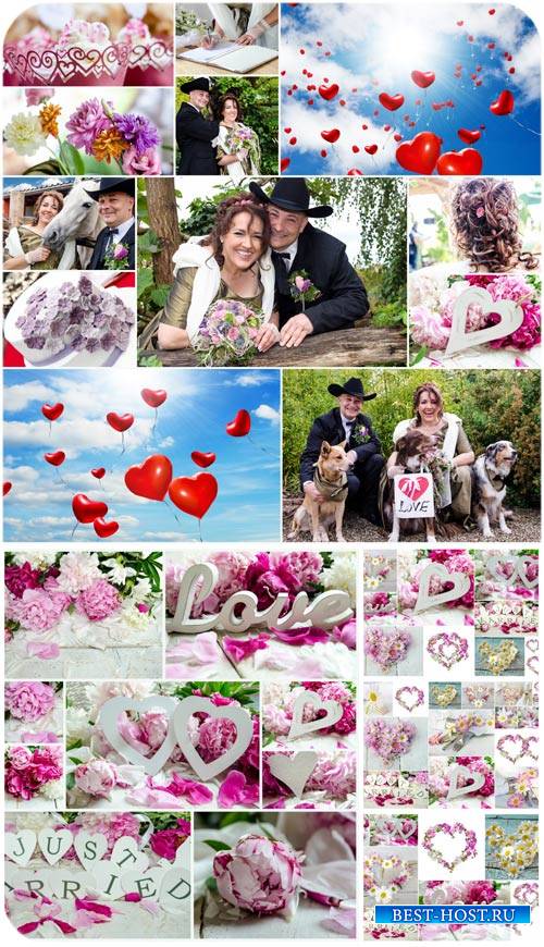 Свадебные коллажи, жених и невеста, цветы / Wedding collages, bride and groom, flowers