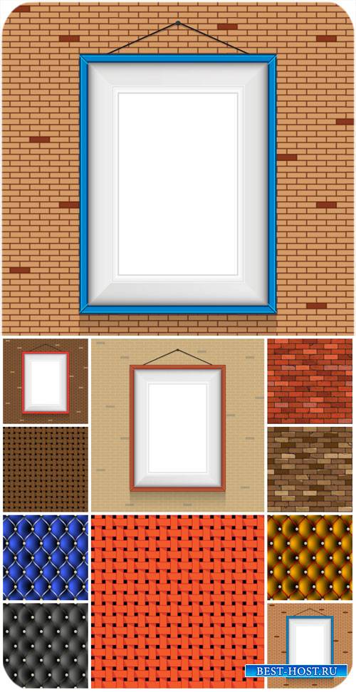 Фоны в векторе, кирпичные стены / Vector backgrounds, brick walls