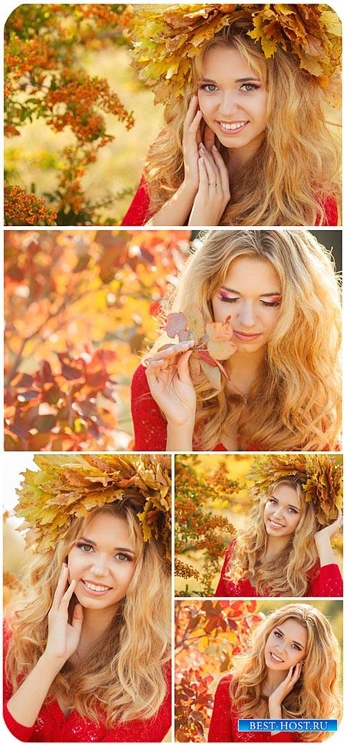 Красивая девушка, осень / Beautiful girl autumn - Stock photo