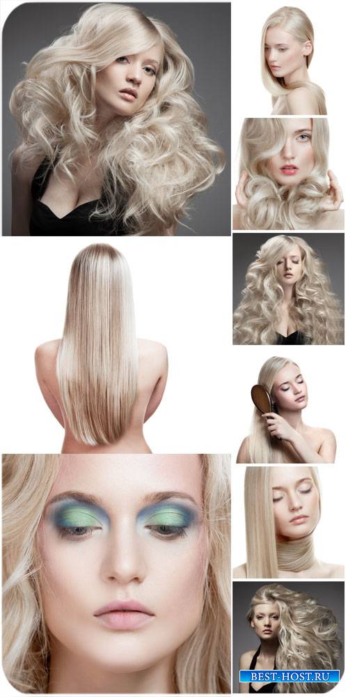 Модная девушка со светлыми волосами / Fashionable girl with blond hair - Stock Photo