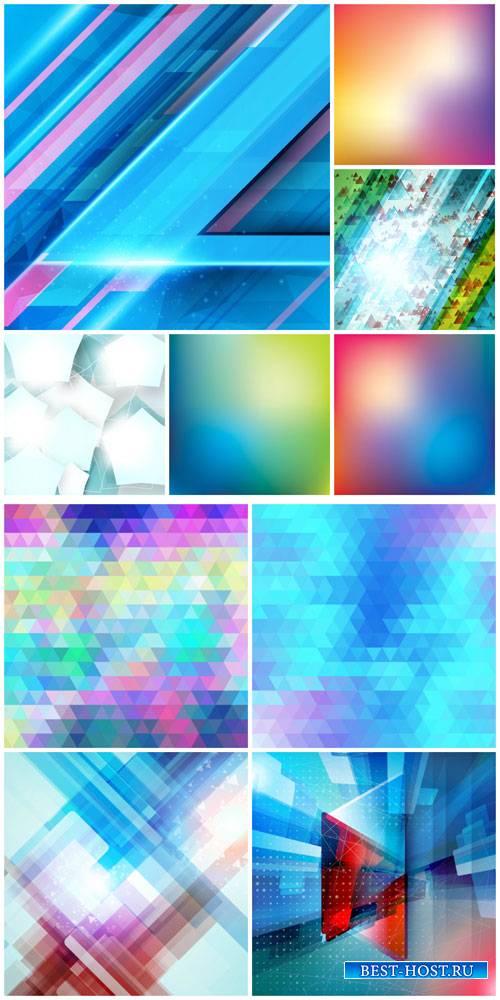 Абстрактные фоны в векторе, голубые оттенки / Abstract backgrounds in vector blue shades