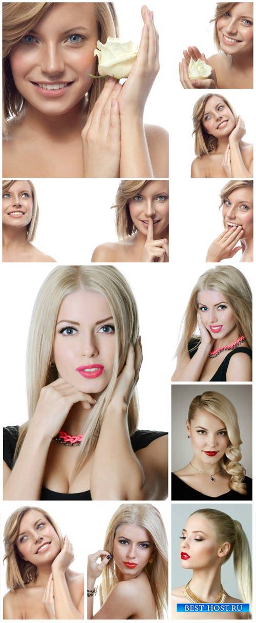 Красивые блондинки, девушка с розой / Beautiful blonde, girl with rose - Stock Photo