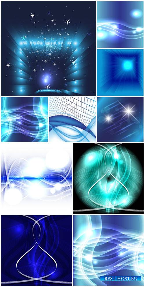 Абстрактные векторные фоны / Abstract vector backgrounds, blue backgrounds