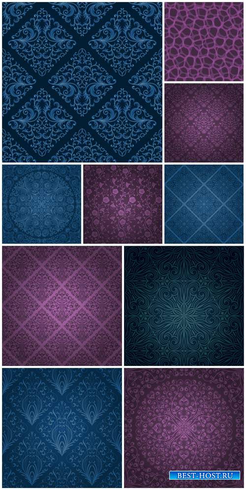 Винтажные векторные фоны с узорами / Vintage vector backgrounds with patterns # 2