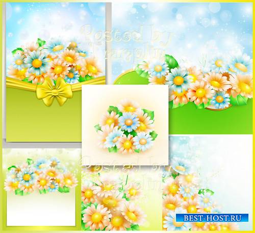 Цветочные фоны в векторе - Flower backgrounds in a vector