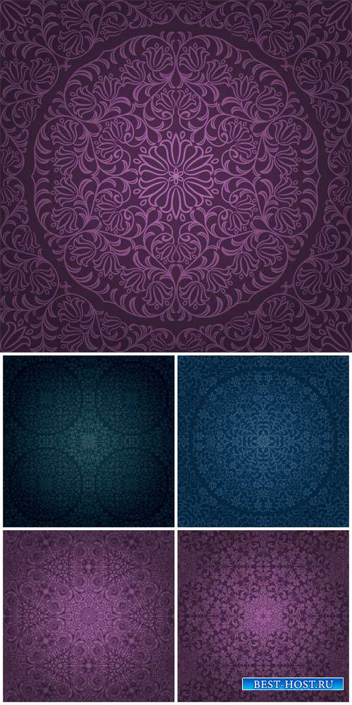 Векторные фоны с узорами / Vector backgrounds with patterns # 10