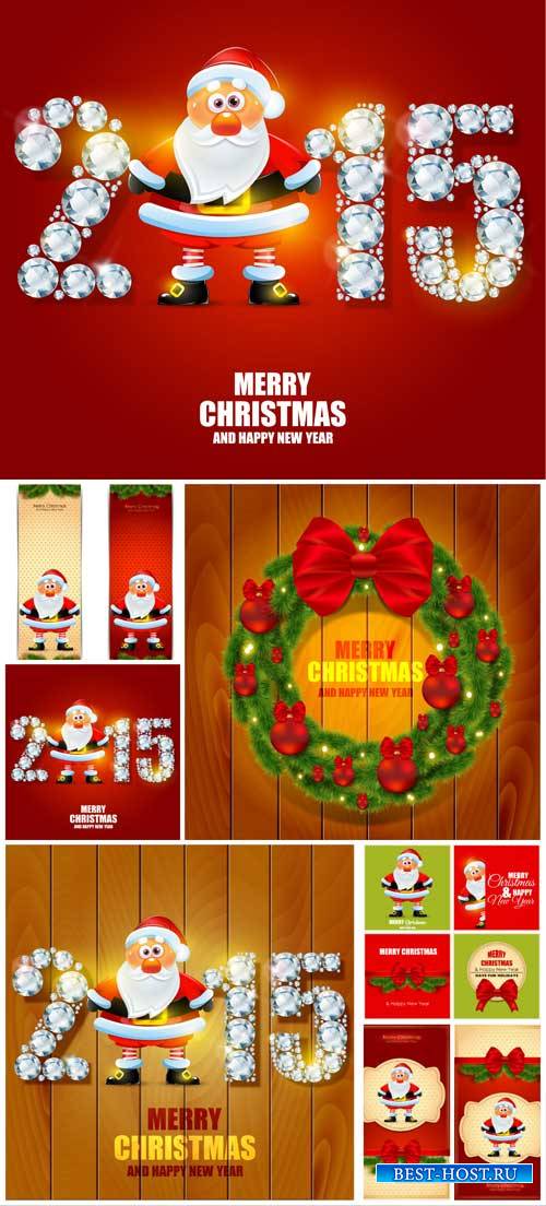 Рождественский вектор, санта клаус, фоны / Christmas vector, santa claus, backgrounds