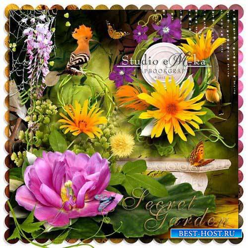 Цветочный скрап-комплект - Таинственный сад