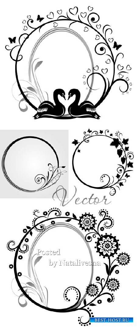 Декоративные узоры и рамки для дизайна в Векторе # 3