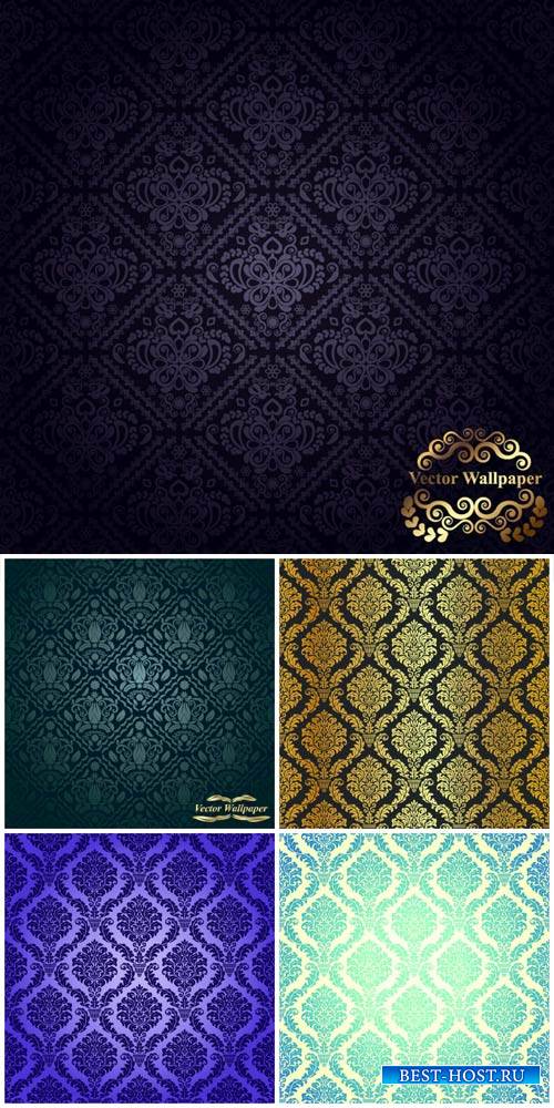 Vintage texture with different patterns - vector