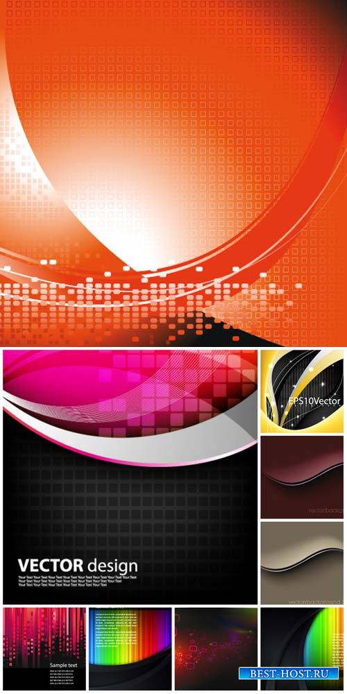 Vector backgrounds with abstraction, backgrounds with colored elements