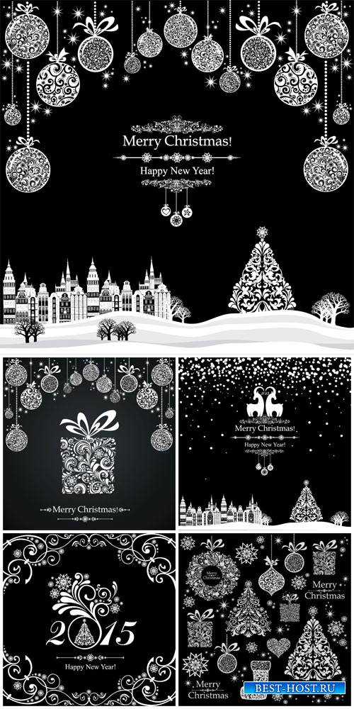 Christmas vector in black and white