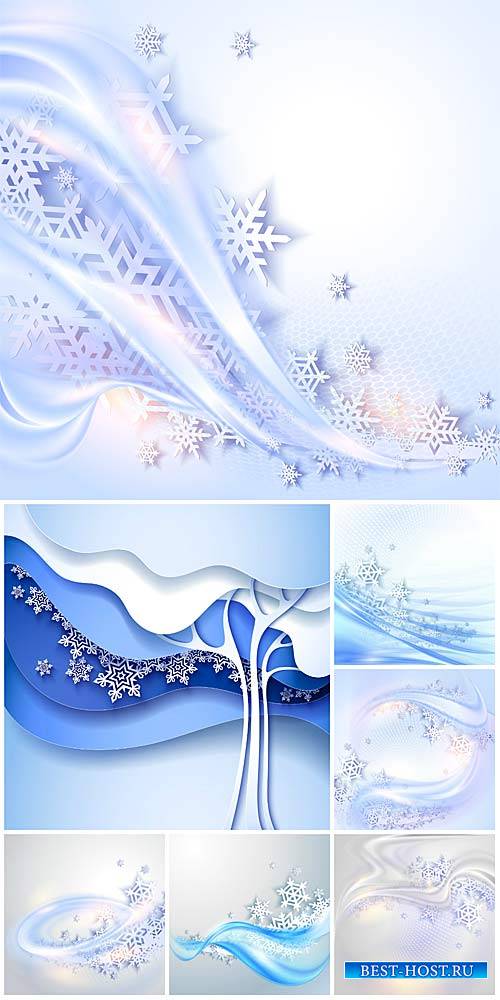 Winter vector background with snowflakes and abstraction
