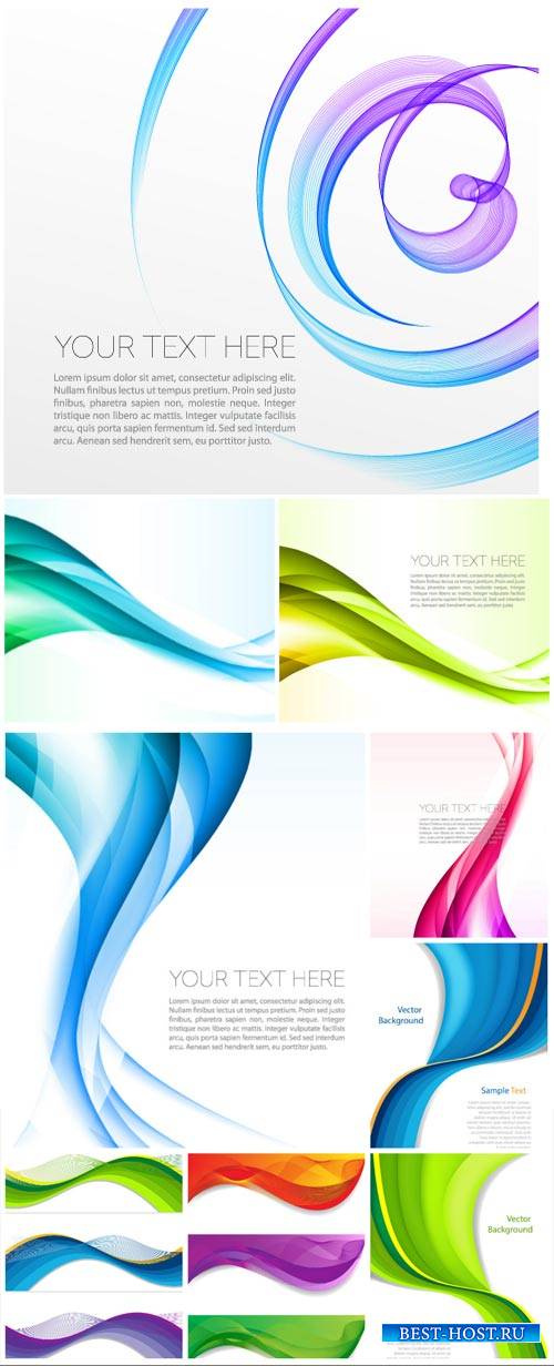 Vector backgrounds with colored lines, abstraction #1