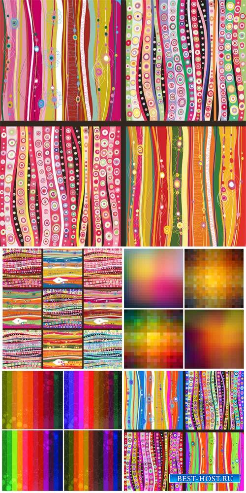 Vector backgrounds with colorful patterns and lines, abstraction