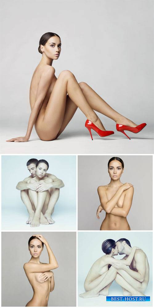 Naked people, man and a woman - stock photos