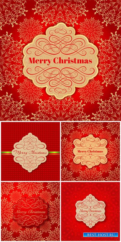 Christmas, new year, festive red backgrounds vector