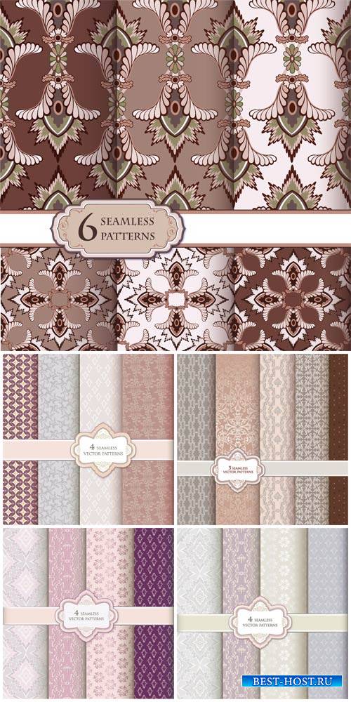 Seamless texture, vintage background with patterns vector