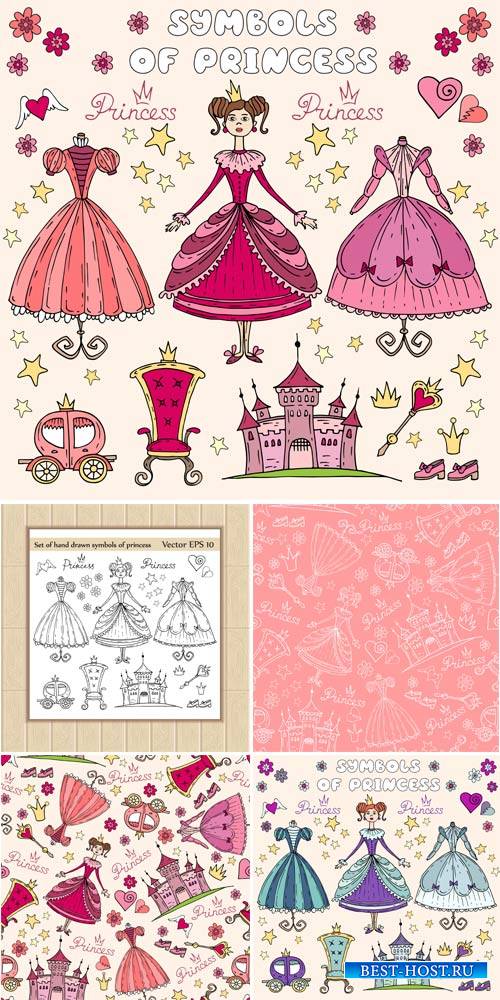 Princess, baby vector backgrounds