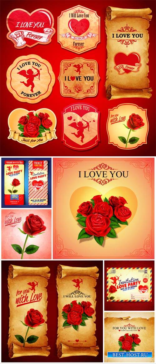 Valentine's Day, romantic vector backgrounds
