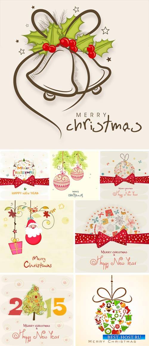 Christmas and New Year in the vector, backgrounds with Christmas balls