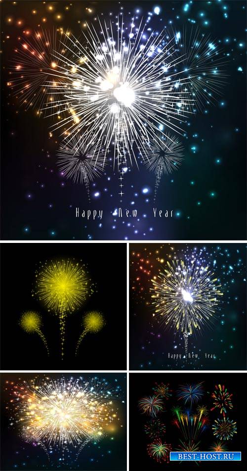 New Year's fireworks, vector backgrounds