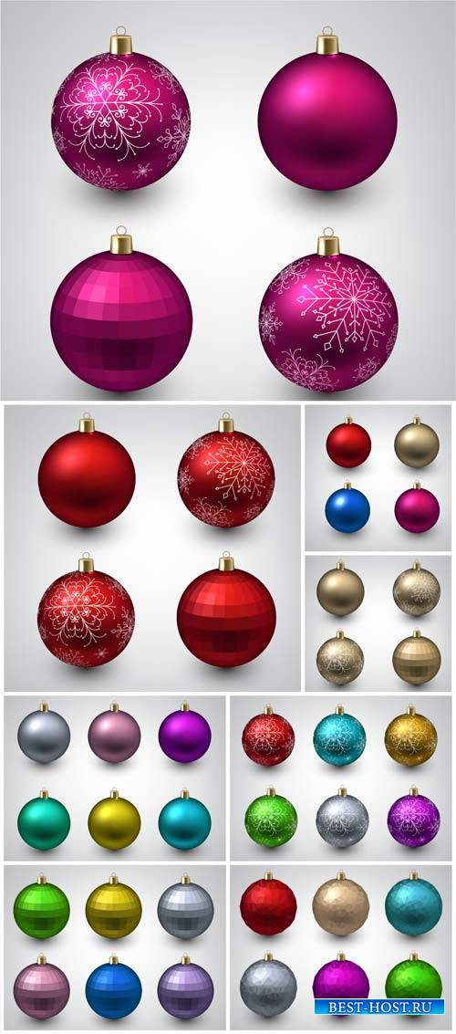 Sparkling Christmas balls vector