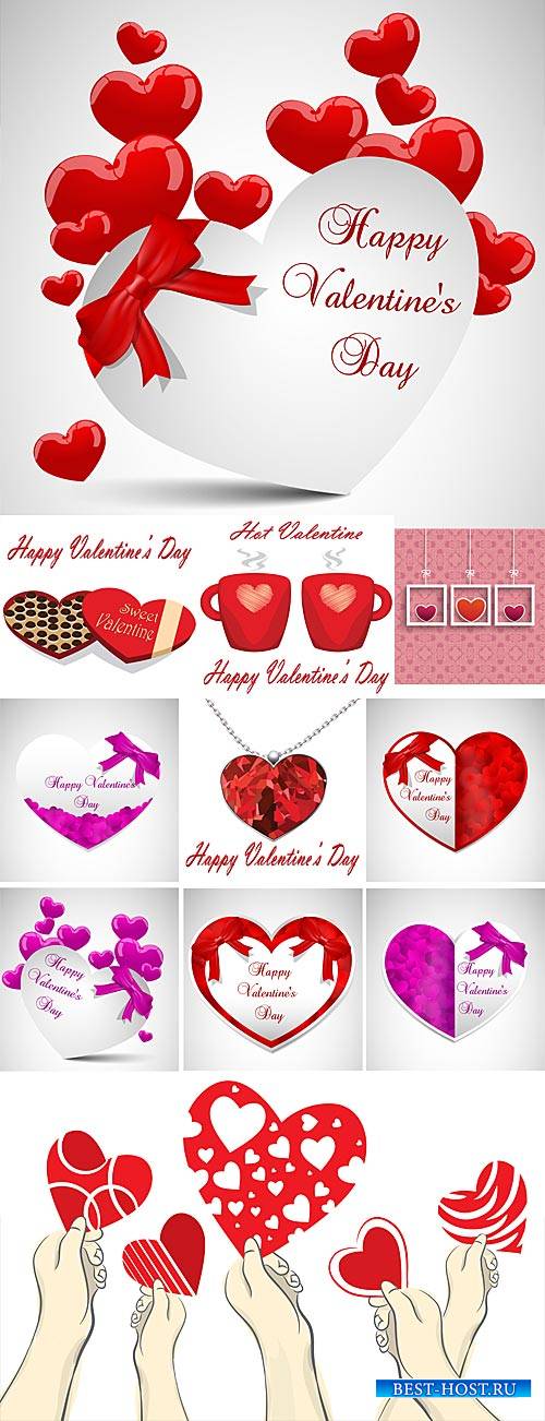 Valentine's Day, card with hearts