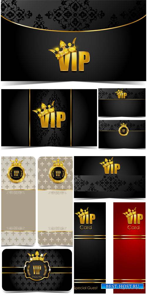 Vector VIP Card with a golden crown
