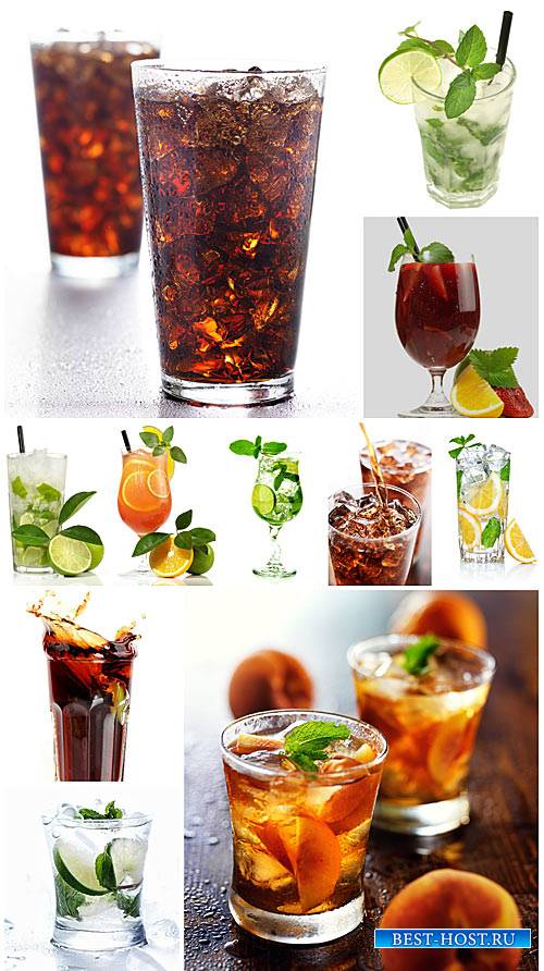 Drinks with ice, cola - stock photos