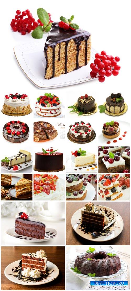 Cakes, delicious desserts - stock photos