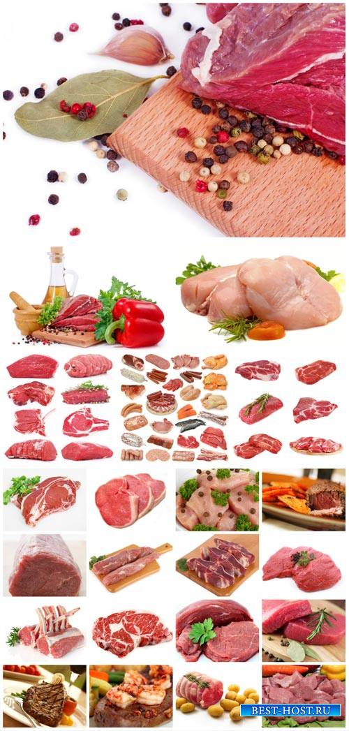 Meat with herbs and spices - stock photos