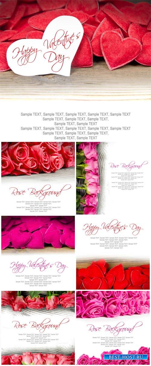 Valentine's Day, hearts, roses - stock photos