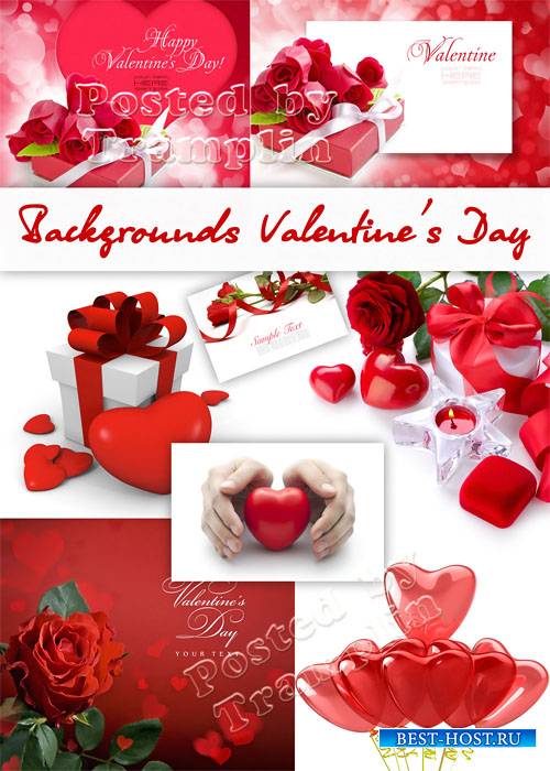 Фоны День Святого Валентина – Розы сердца