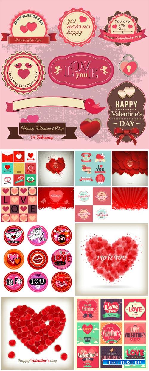 Valentine's Day, backgrounds, banners, hearts, vector # 2