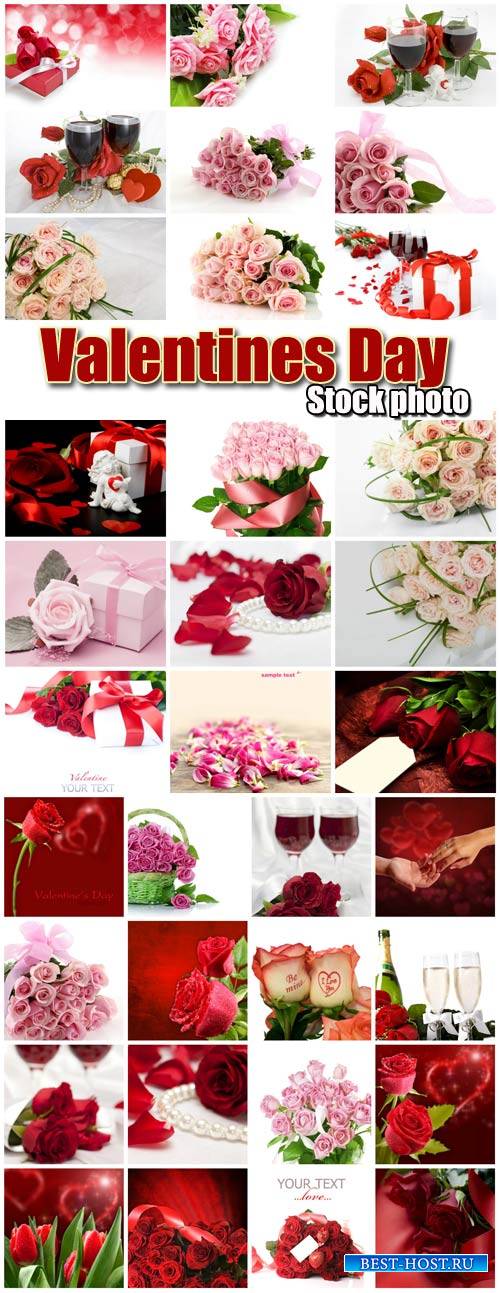 Valentine's Day romantic backgrounds, roses, hearts # 21 - stock photos